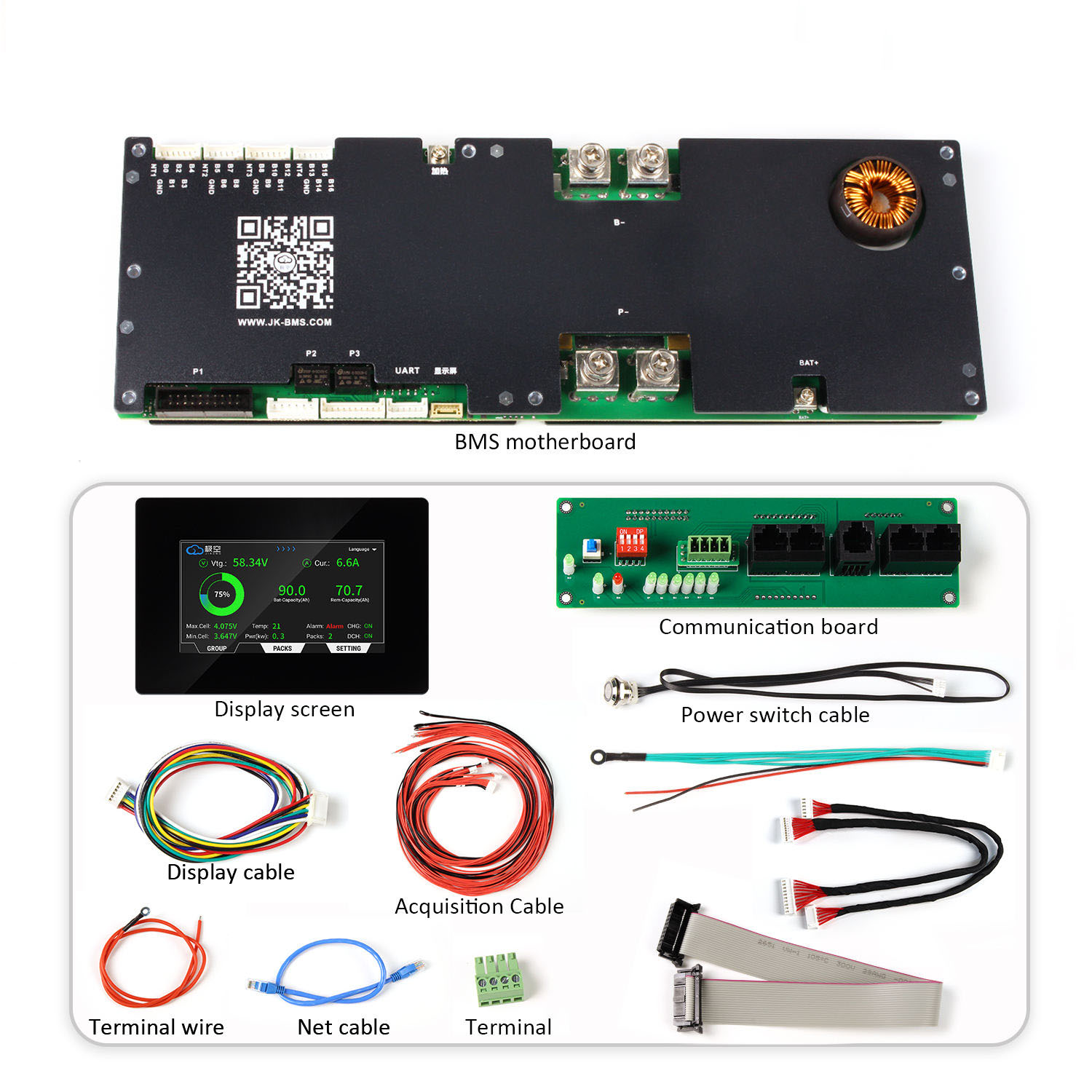 EU Stock JK BMS PB2A16S20P-V19 16S 200A Smart LiFePO4 Battery Protection Board Bluetooth BMS for 48V Solar Energy Storage - Image 2