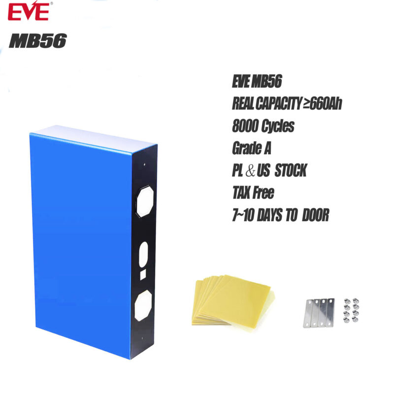 EU Stock EVE MB56 8000 Cycle 3.2V 628Ah LiFePO4 Battery Cell Grade A Large Capacity Lithium Iron Phosphate Cell for ESS & Commercial Energy Storage